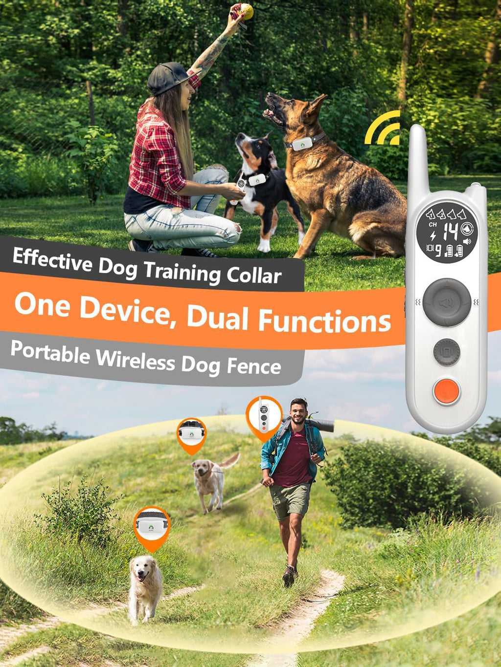 Wireless Dog Fence for 2 Dogs J65256
