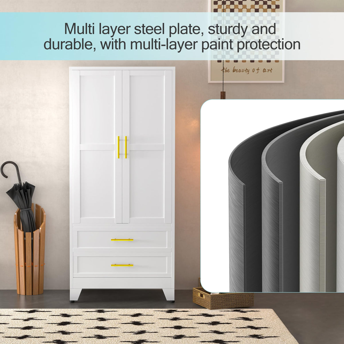 Metal Armoire Wardrobe Closet J157763