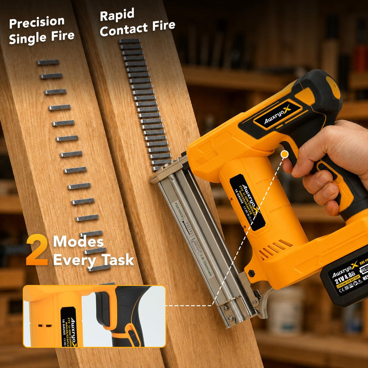 Cordless Brad Nailer 2-in-1 18 Gauge Electric Nail Gun Kit N147615