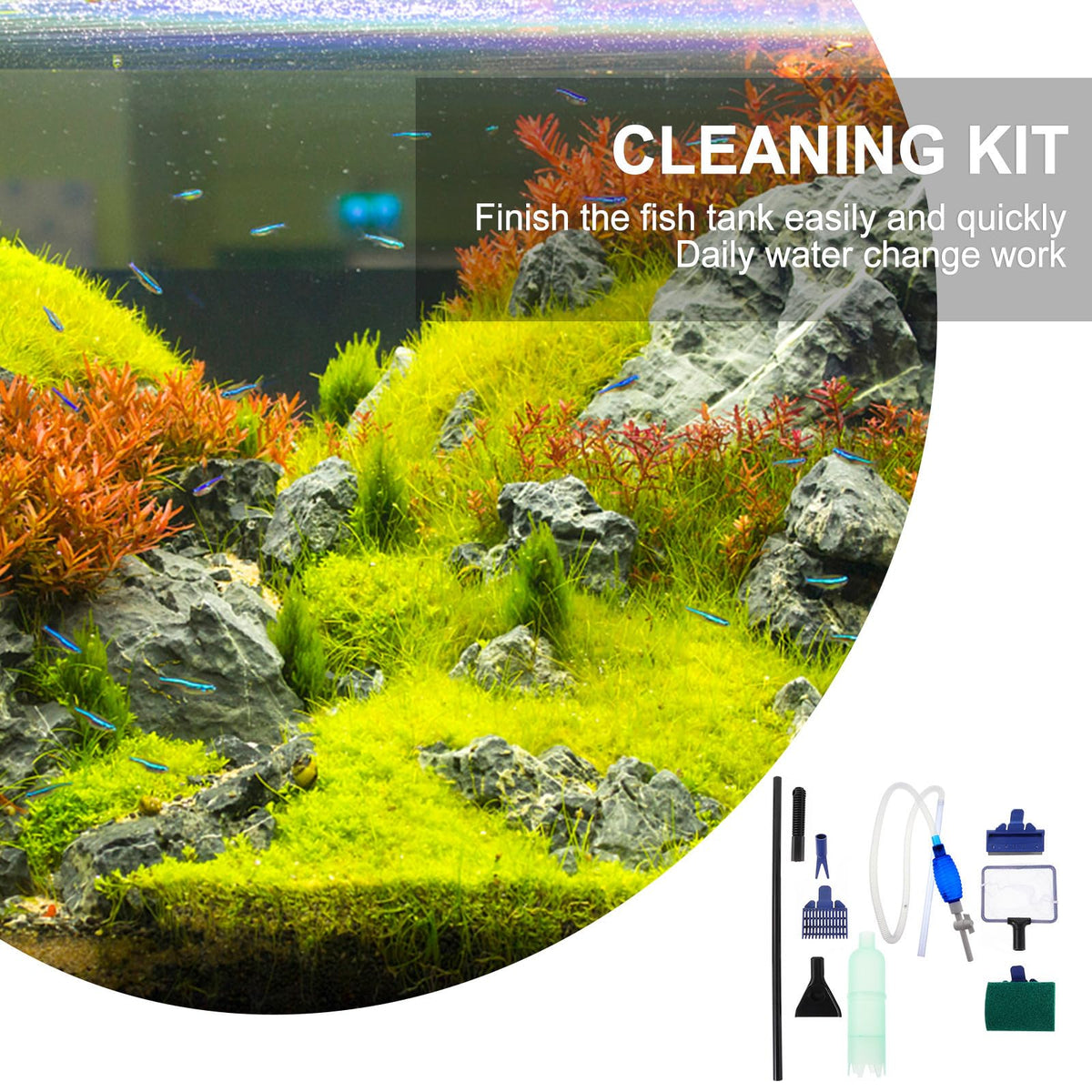 Aquarium Cleaning Tool Set with Hose and Airbag N4394