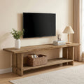 71" Solid Wood 2-Tier TV Stand X32098
