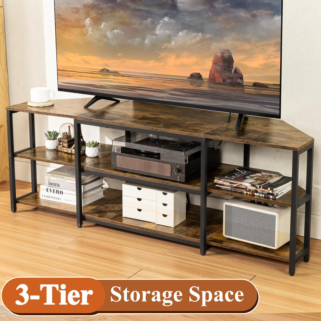 Corner TV Stand with Power Outlet S1556