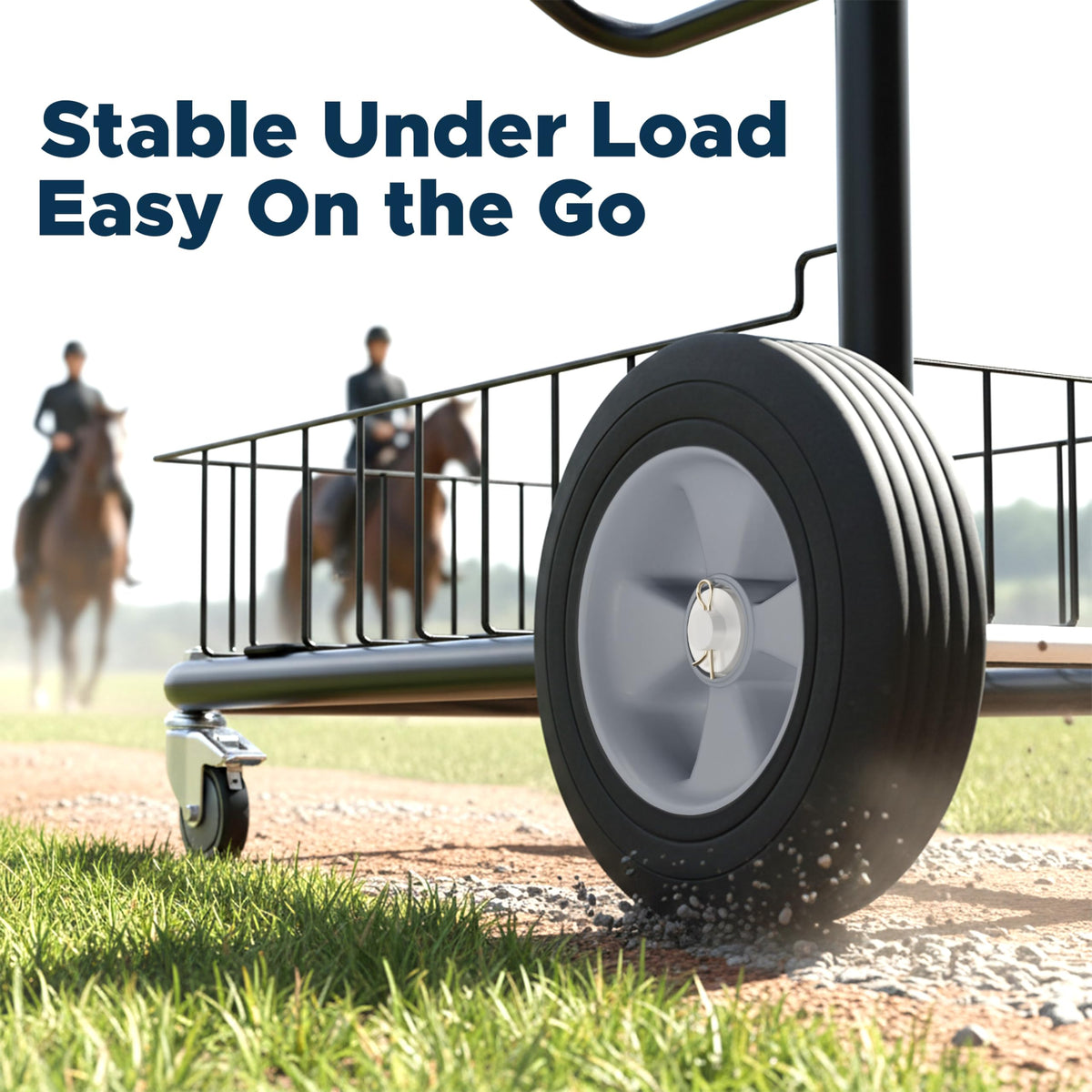 220 Lbs Rolling Saddle Rack Cart with Basket B64761