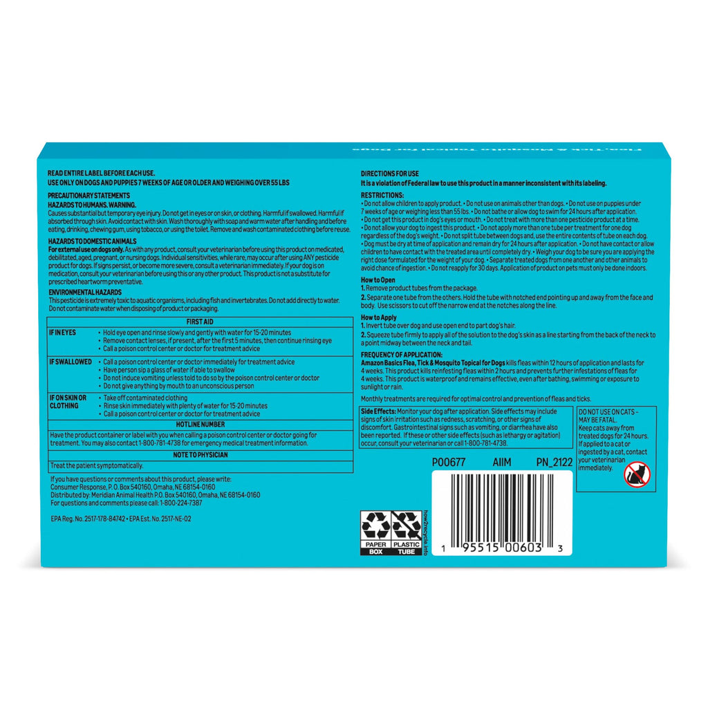 Flea, Tick & Mosquito Topical Treatment for X-Large Dogs, 6 Count I502