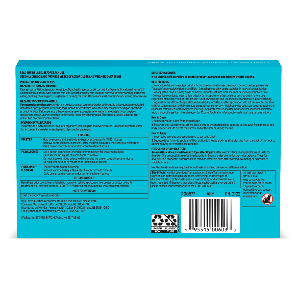 Flea, Tick & Mosquito Topical Treatment for X-Large Dogs, 6 Count I502