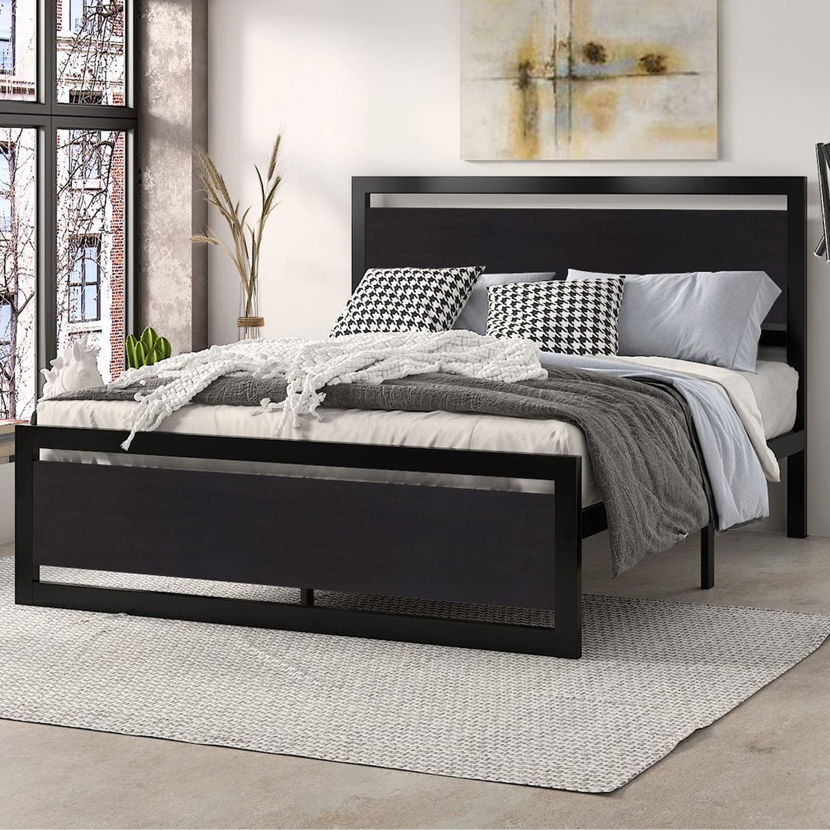 Queen Size Bed Frame with Headboard K3585
