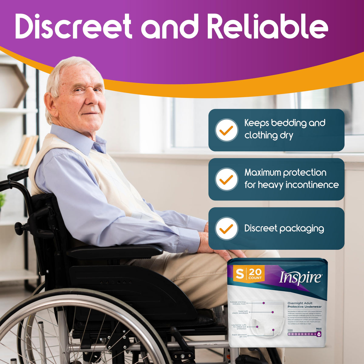 Adult Diapers Max Absorbency Leak Proof Incontinence Underwear V24579