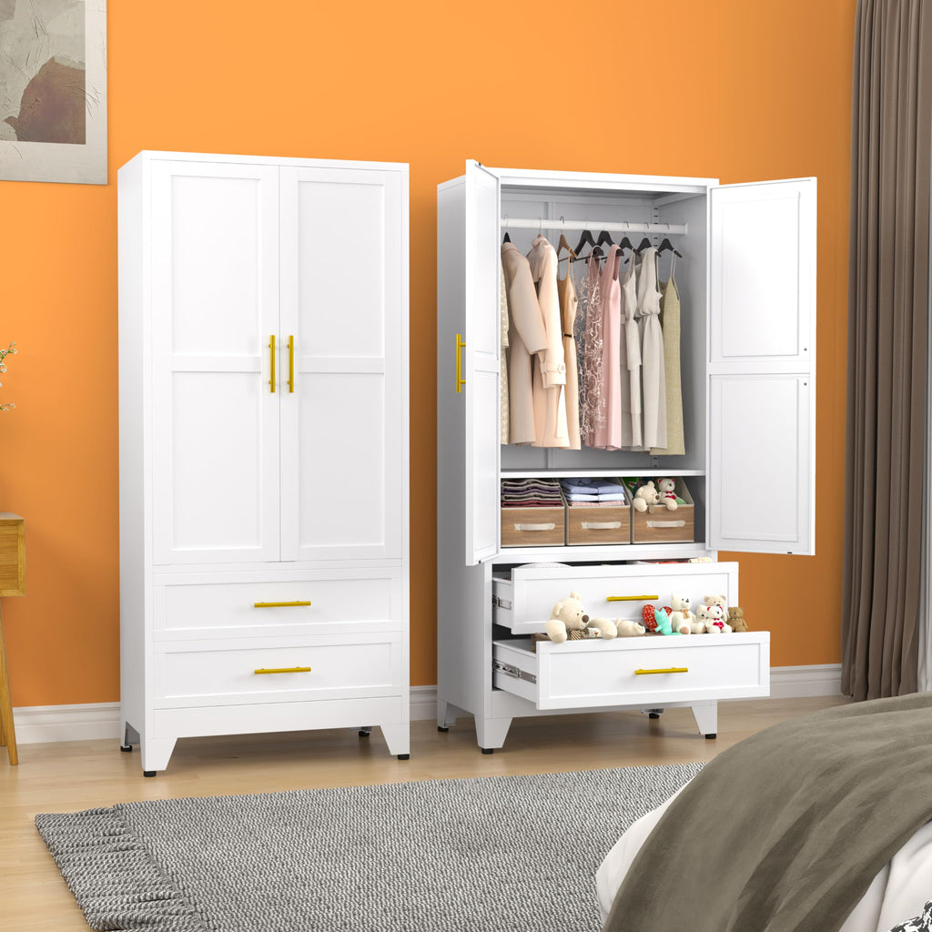 Metal Armoire Wardrobe Closet J157763