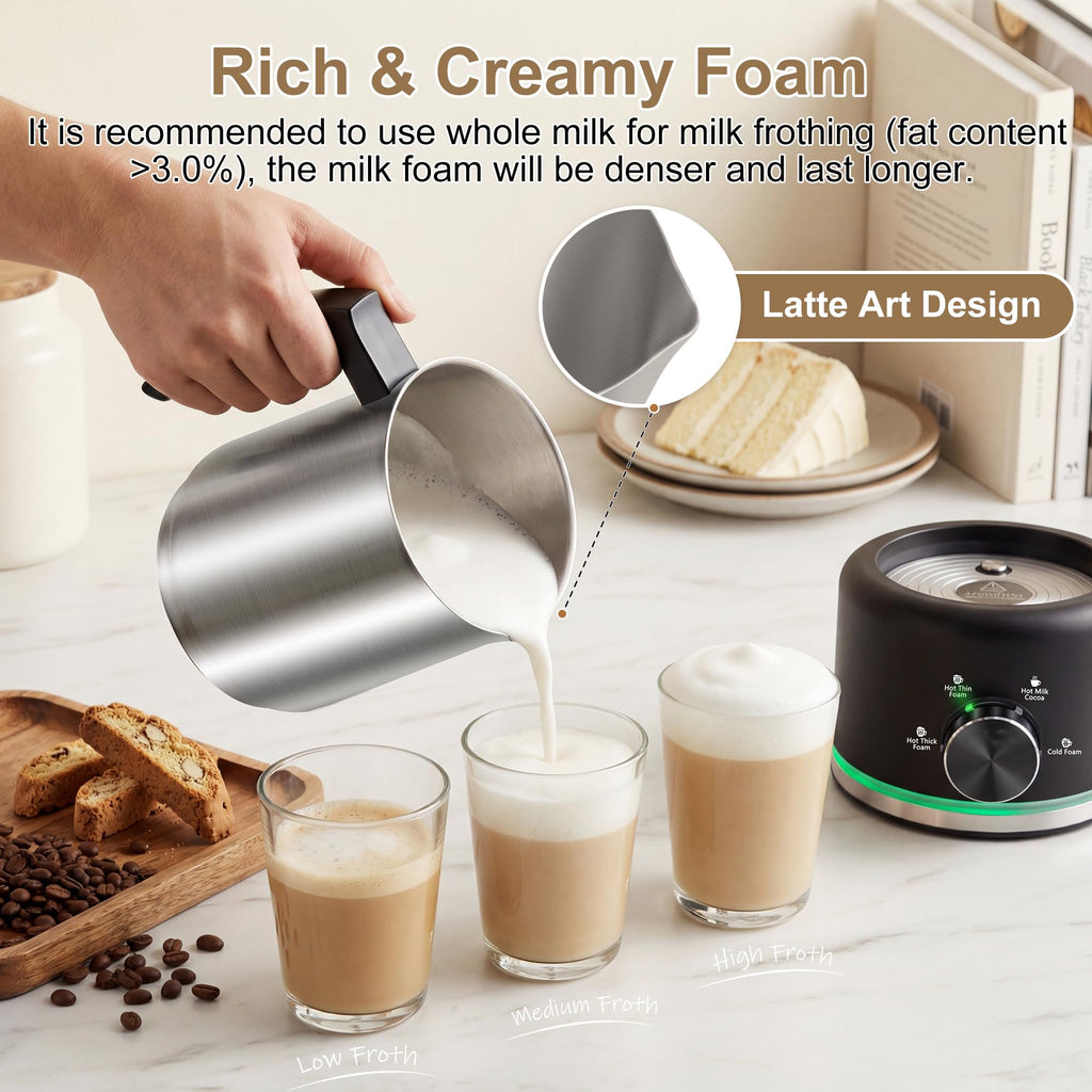 Black Electric Milk Frother and Steamer K829352
