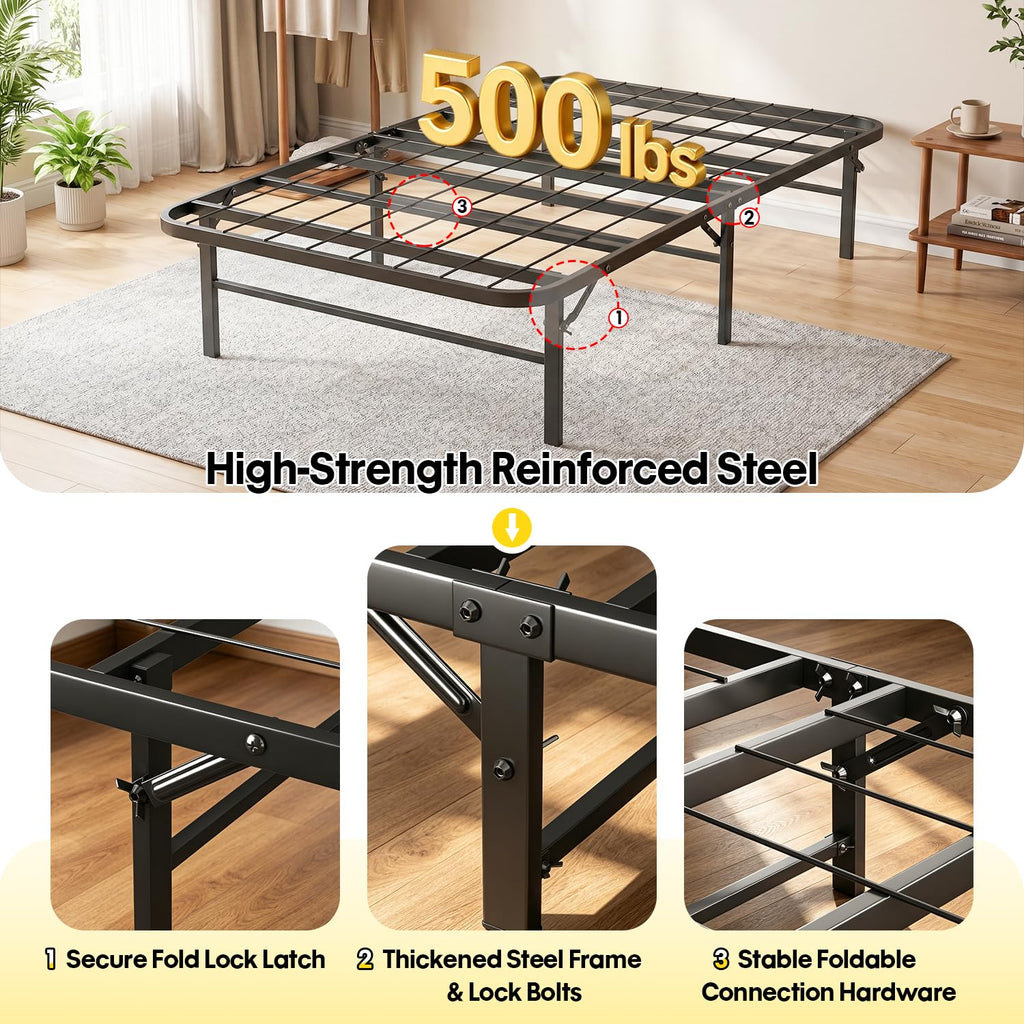 Twin Metal Bed Frame with 6 Legs J933