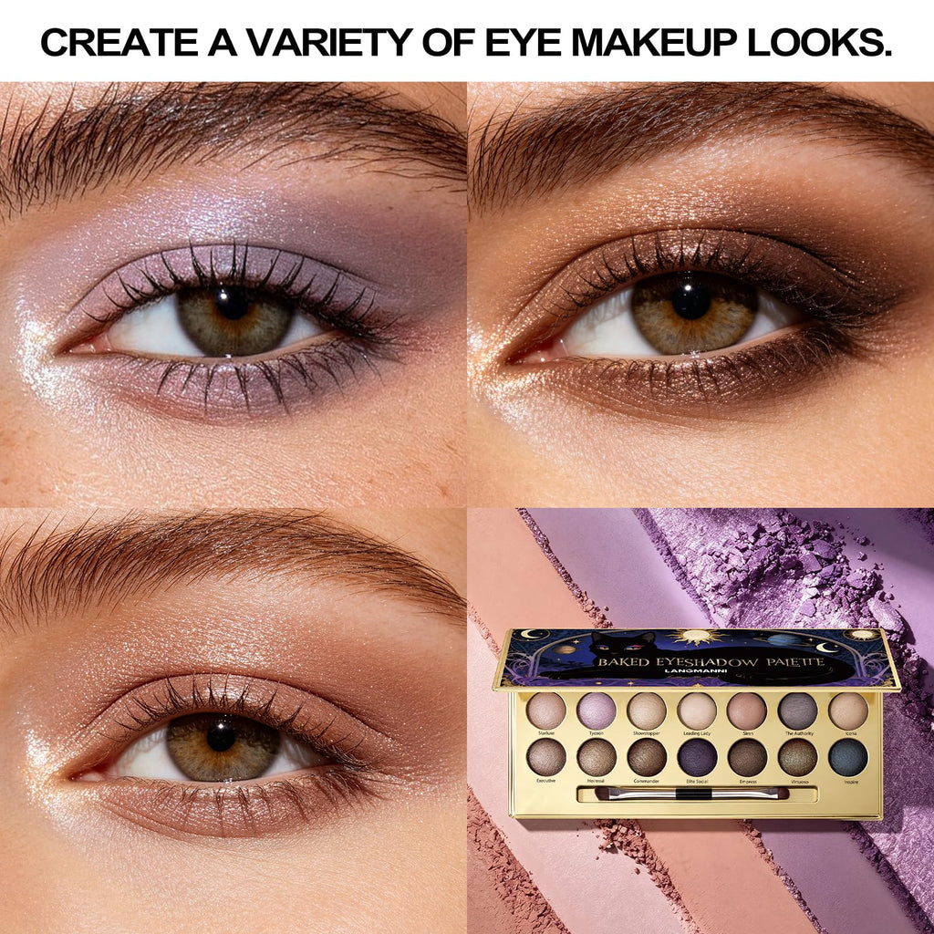 14 Color Cool Toned Baked Eyeshadow Palette X356102