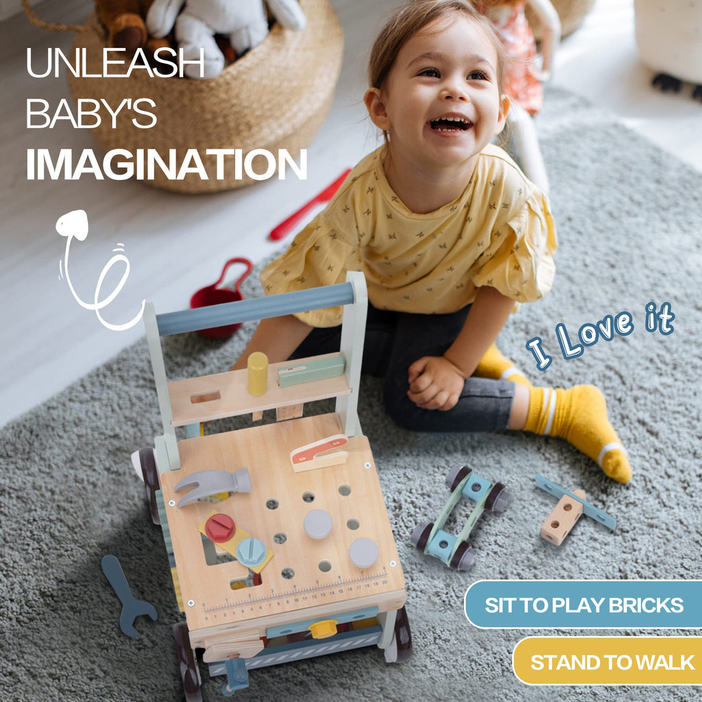 Wooden Baby Walker and Tool Bench J604461