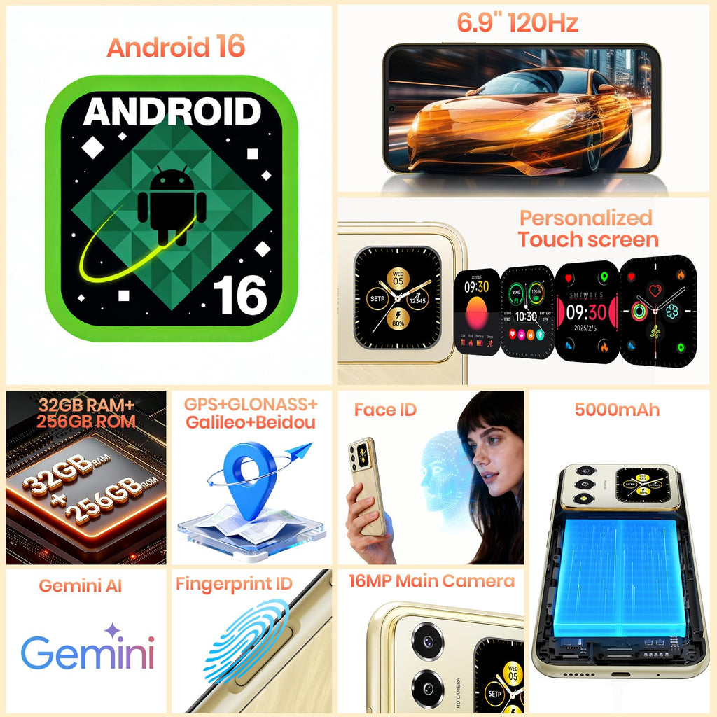 Unlocked 32GB+256GB+2TB Android Smartphone L89695