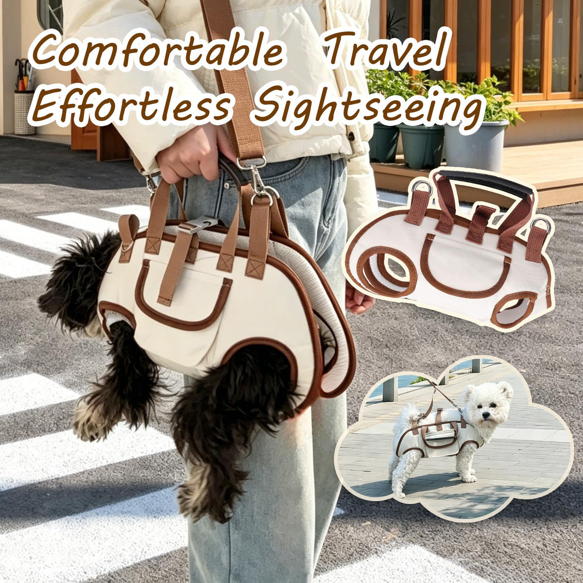 Hands Free Dog Backpack Carrier for Small Dogs, Breathable Pet Carrier with Adjustable Straps A7300