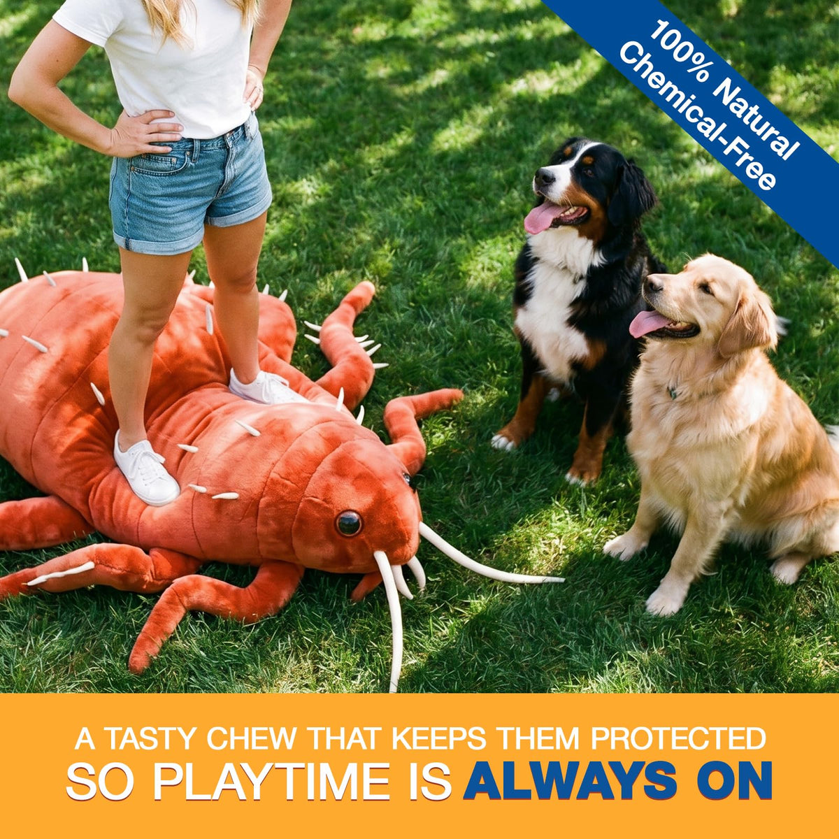 Natural Flea and Tick Chewables for Dogs, 180 Soft Chews Q80424