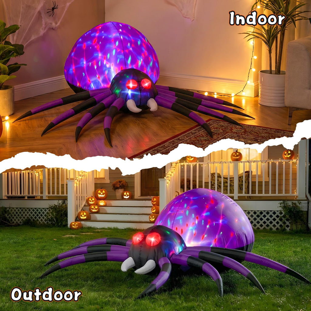 6 FT Inflatable Spider Outdoor Decoration with LED Lights E130
