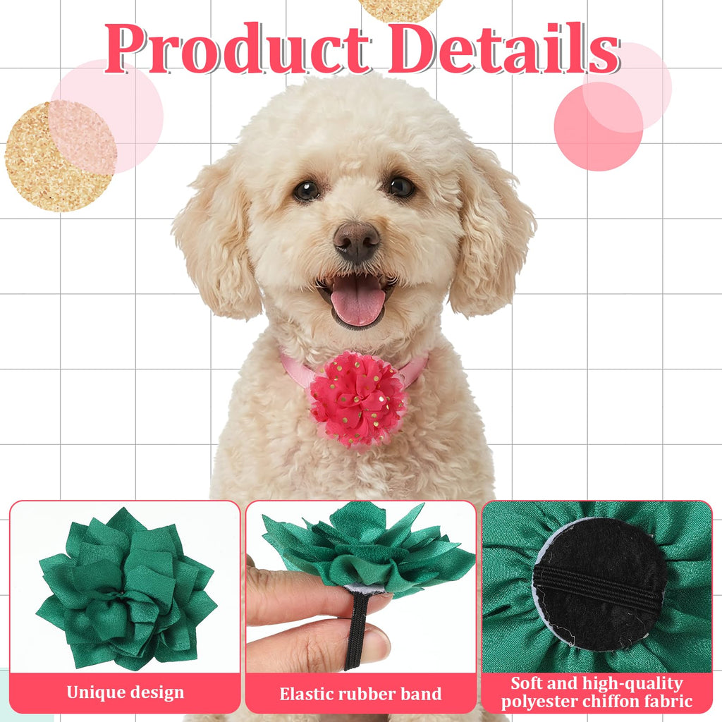 Multi Color Soft Chiffon Dog Collar Flower Bows Y640
