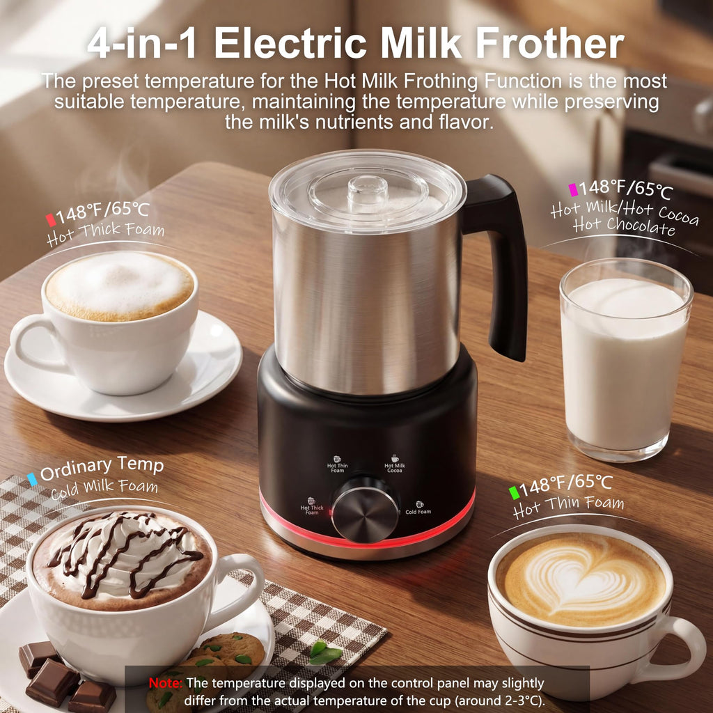 Black Electric Milk Frother and Steamer K829352
