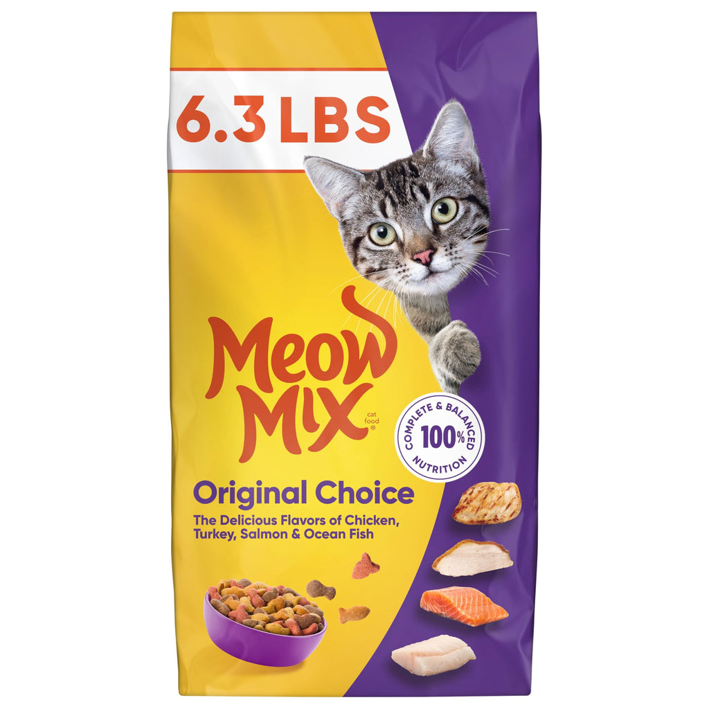 Dry Cat Food 6.3 Pound Bag + Wet Cat Food Variety Pack 2.75 Ounce Cups (Pack of 24) R205