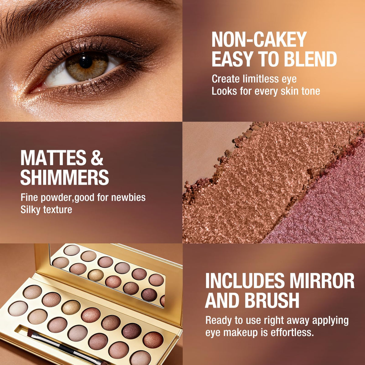 14 Color Cool Toned Baked Eyeshadow Palette X356102
