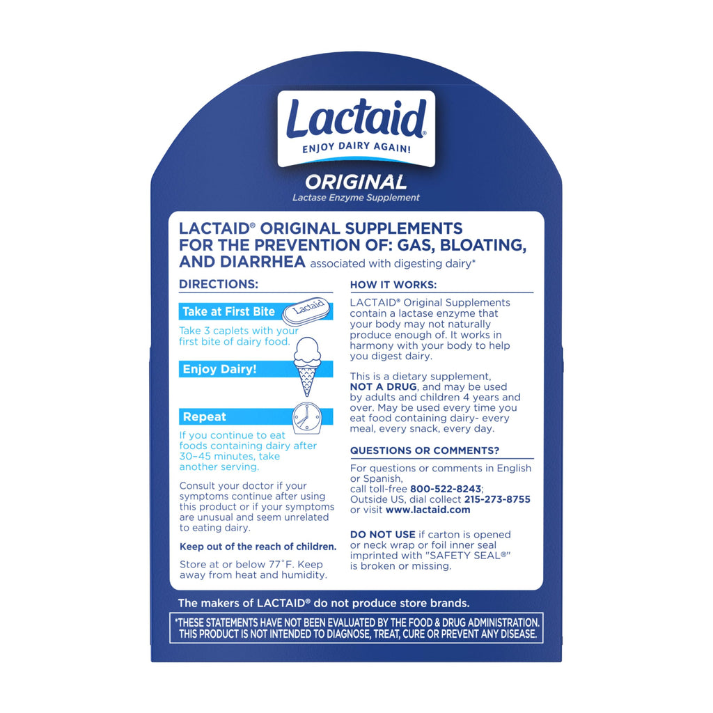 Lactose Intolerance Caplets 120 Ct Y315