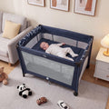 Portable Baby Bassinet with Wheels, Blue C222839