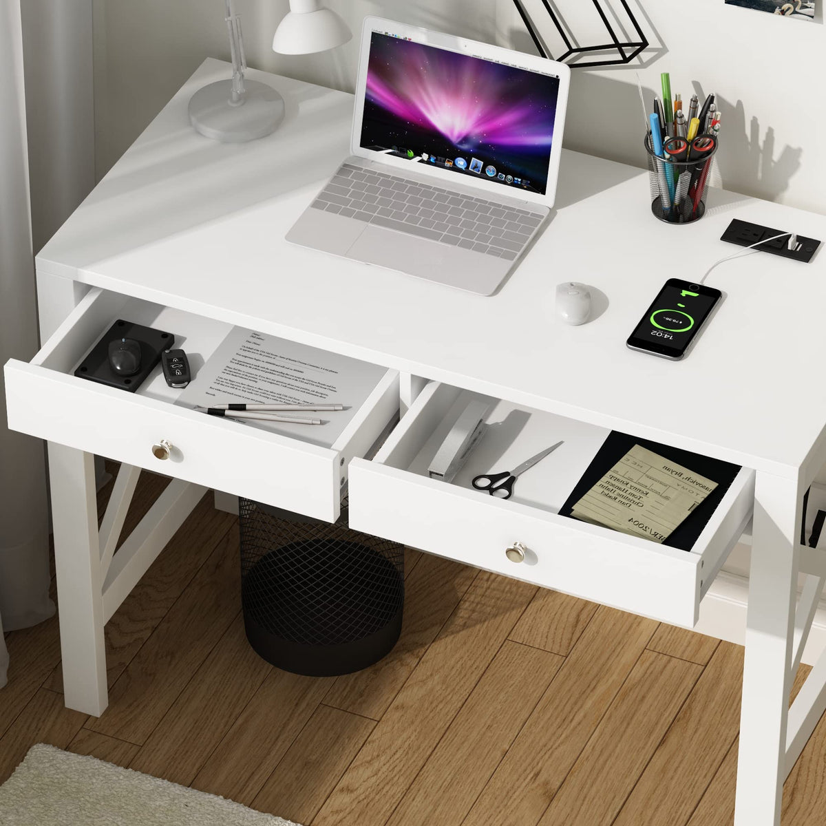 39.4 Inches Computer Desk with 2 Drawers G30538