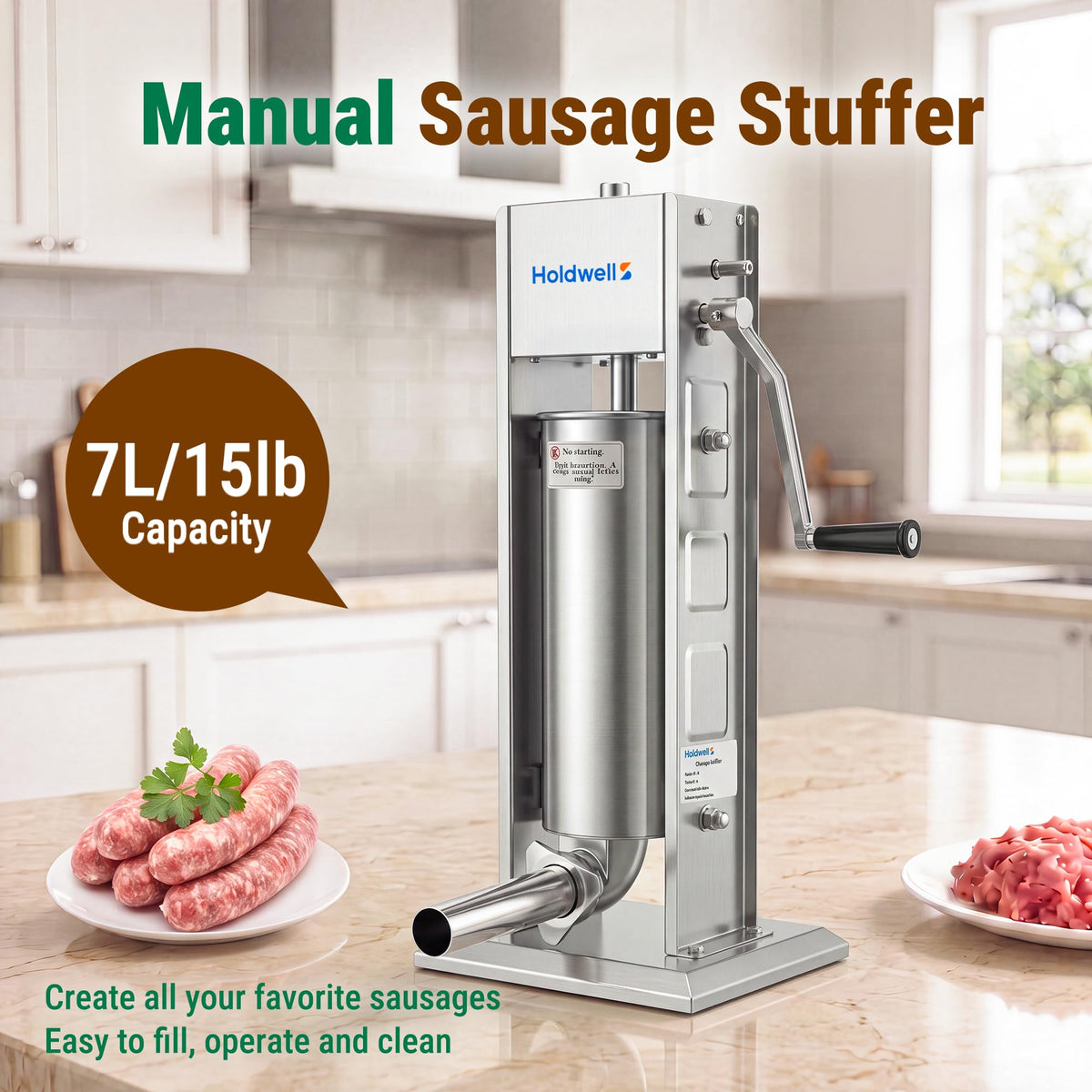 7L Stainless Steel Vertical Sausage Stuffer B13593