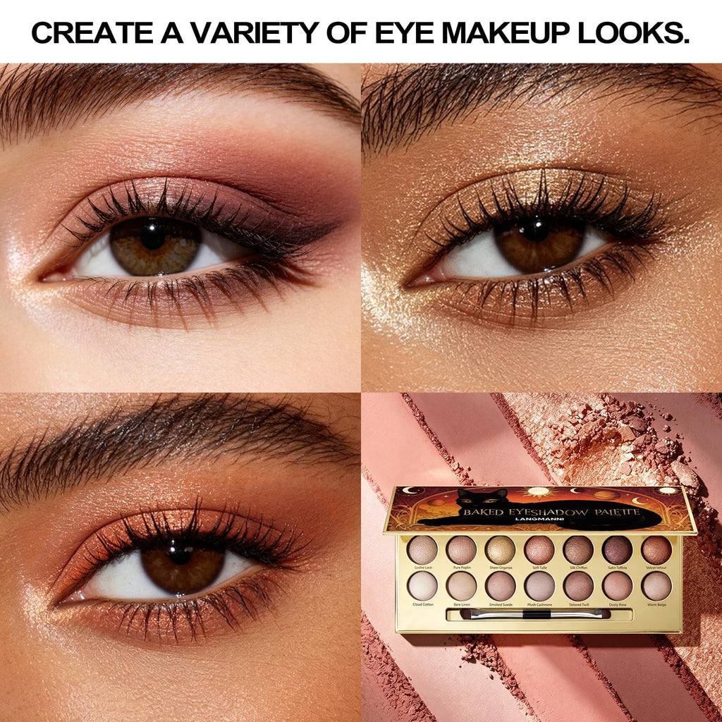 14 Color Cool Toned Baked Eyeshadow Palette X356102