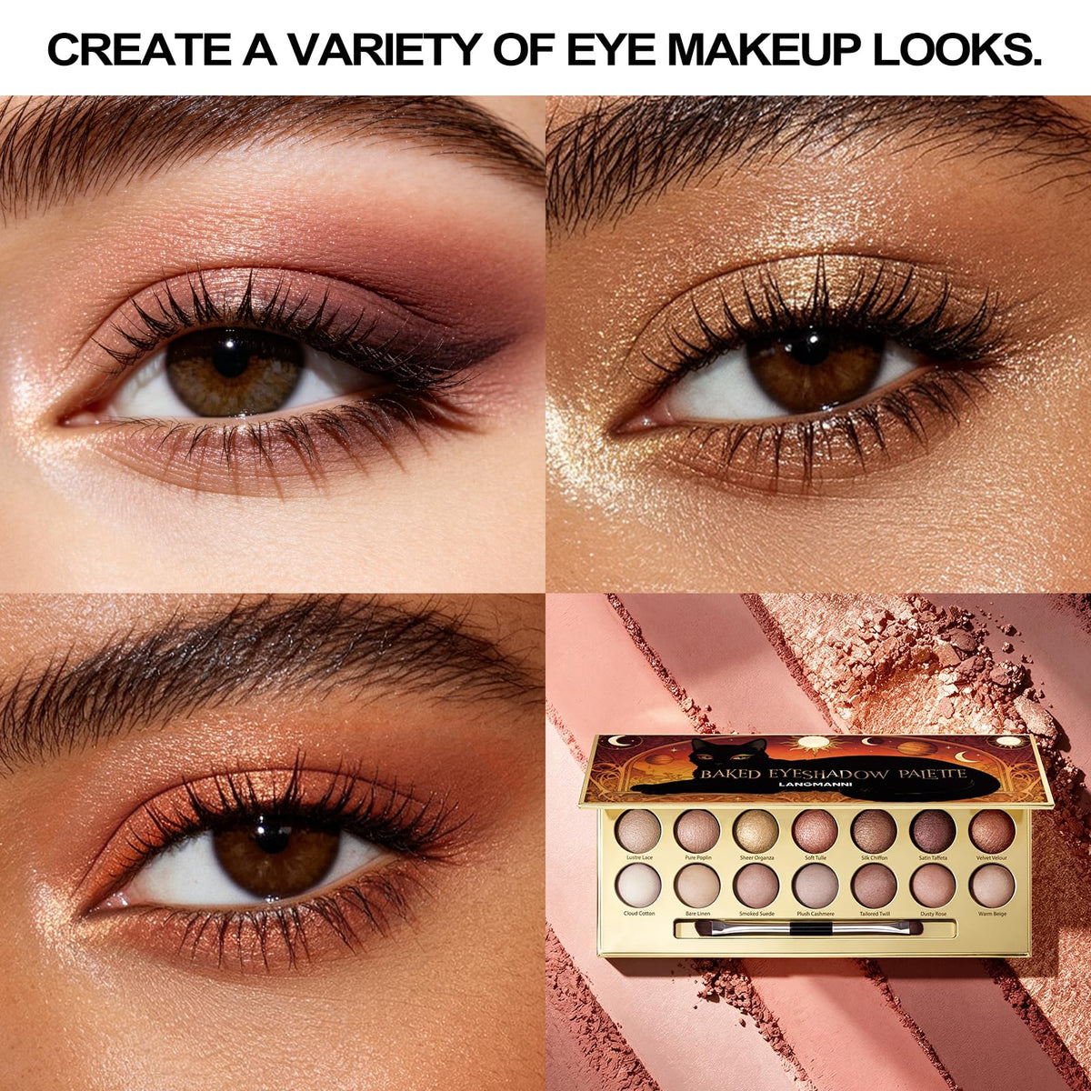 14 Color Cool Toned Baked Eyeshadow Palette X356102