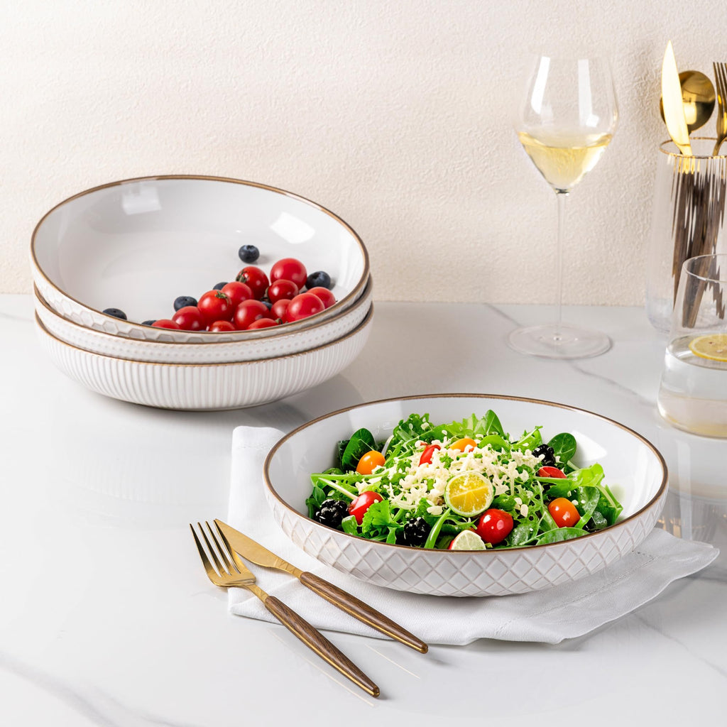 9.5'' 42 Ounce Stoneware Ceramic Pasta Bowls Set of 4 R874370