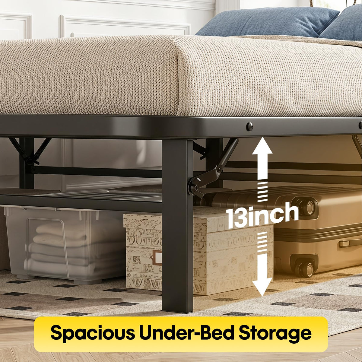 Twin Metal Bed Frame with 6 Legs J933