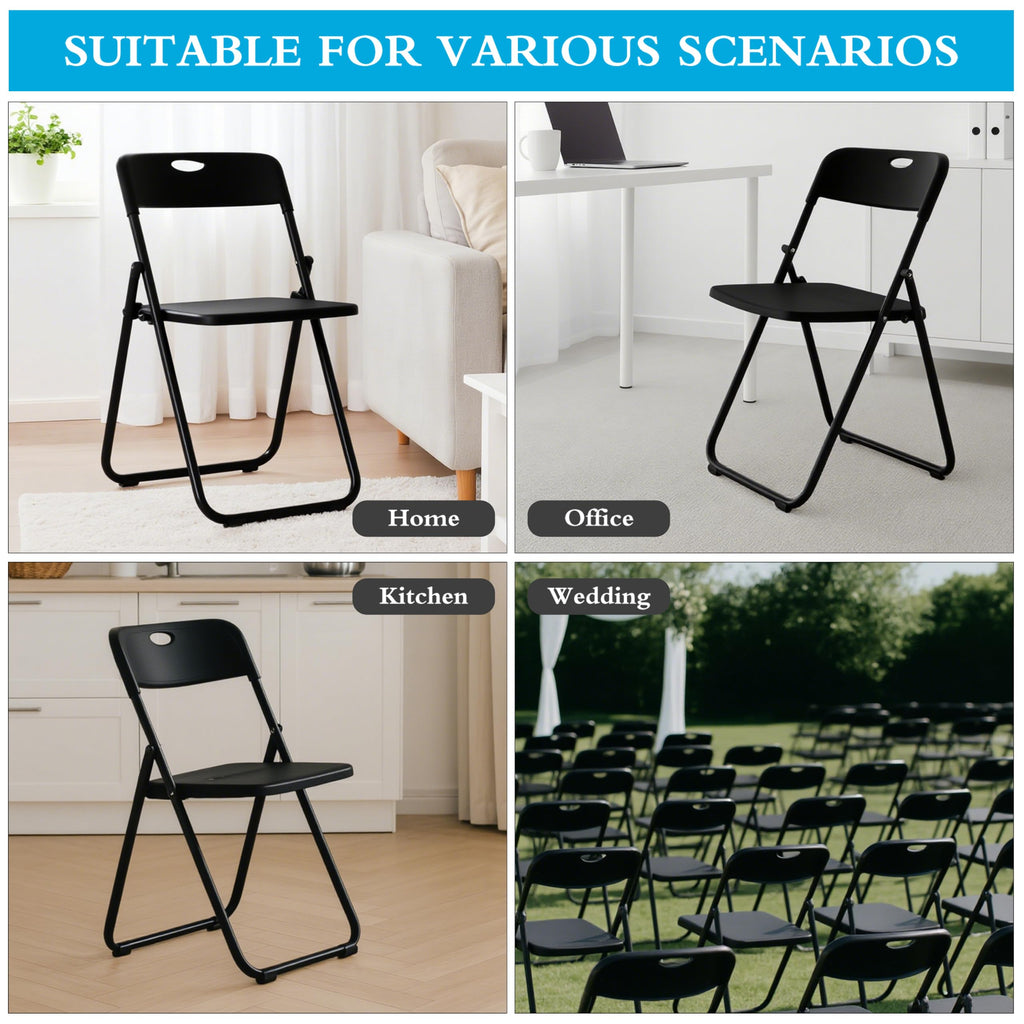 10 Pack Black Plastic Folding Chairs Z999219
