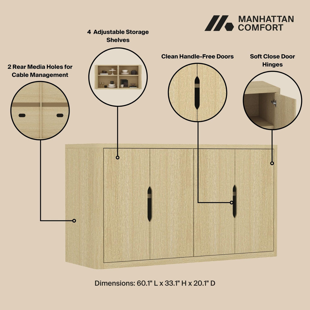 Modern Sideboard Buffet Cabinet with Storage R86005