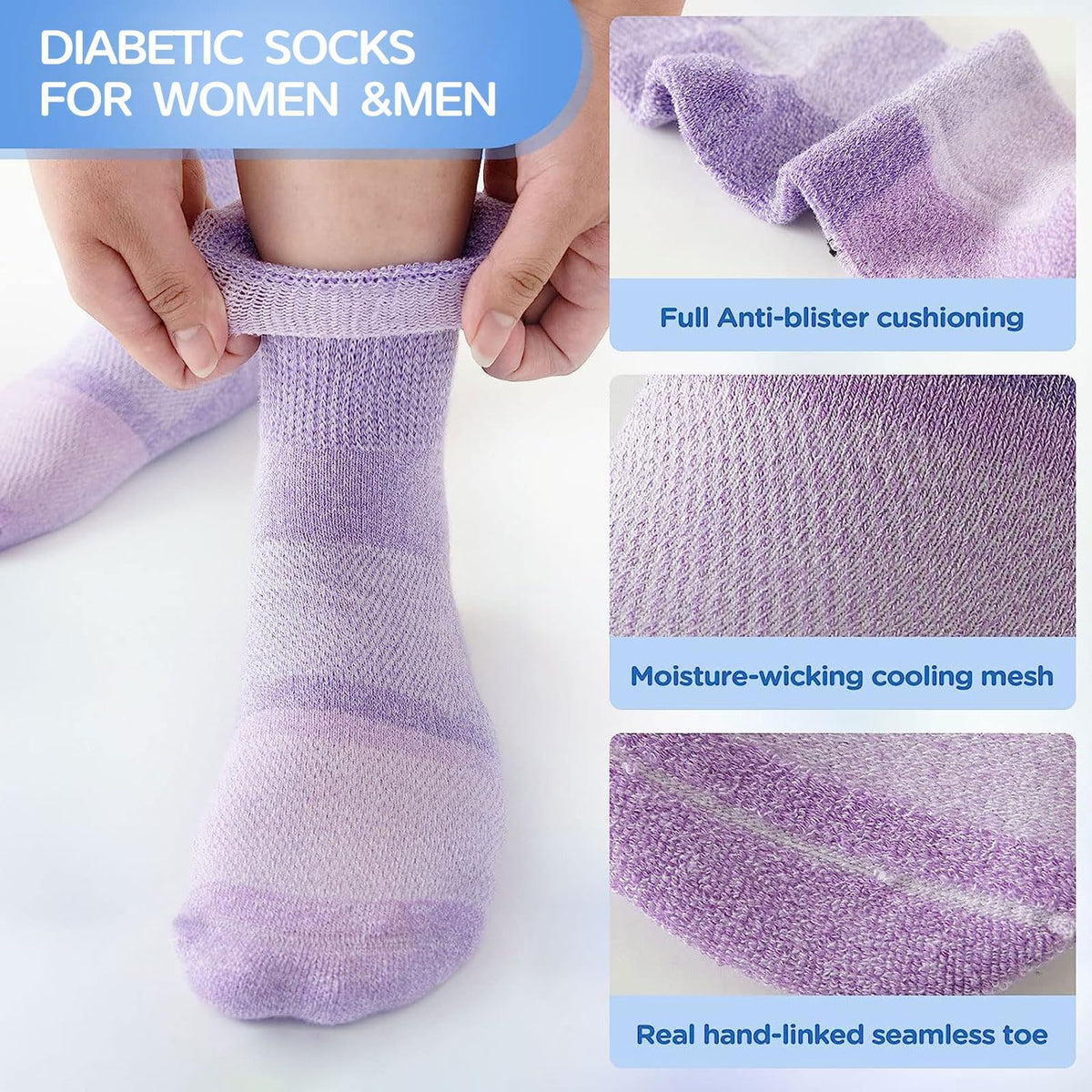 Bamboo Viscose Non Binding Ankle Socks 6 Pairs J5816