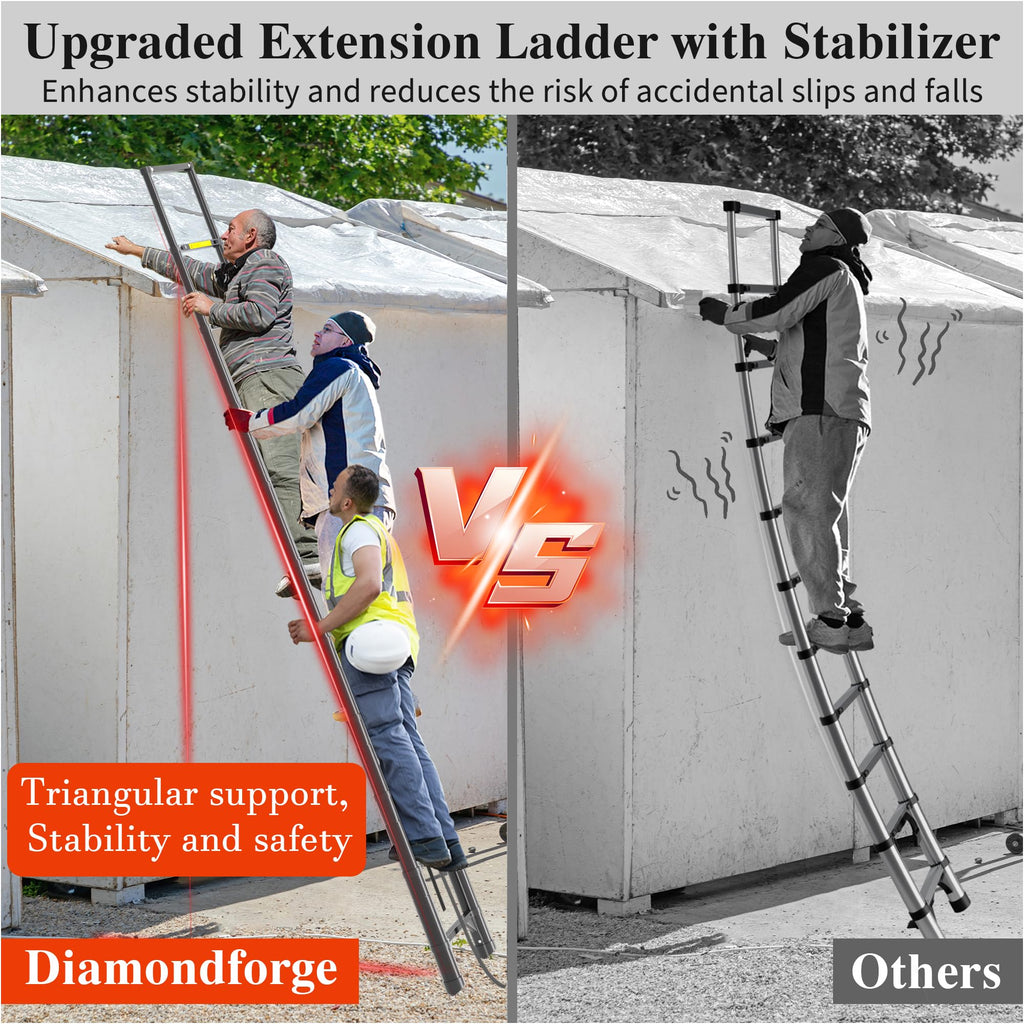 10.5 FT Aluminum Telescoping Ladder 330 Lbs Y755870